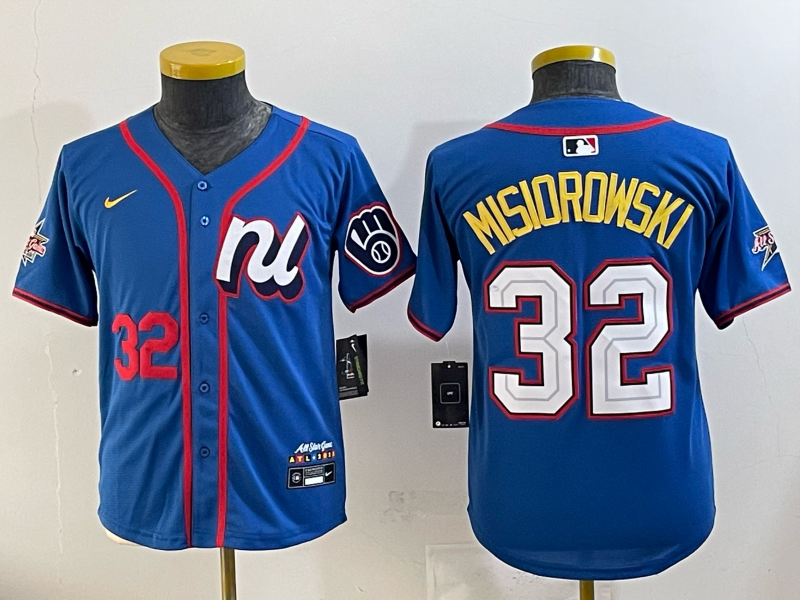Women Milwaukee Brewers #32 Misiorowski blue Nike MLB 2025 jersey 004